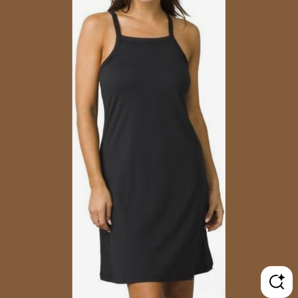 Prana Black Sleeveless Sheath Mini Dress